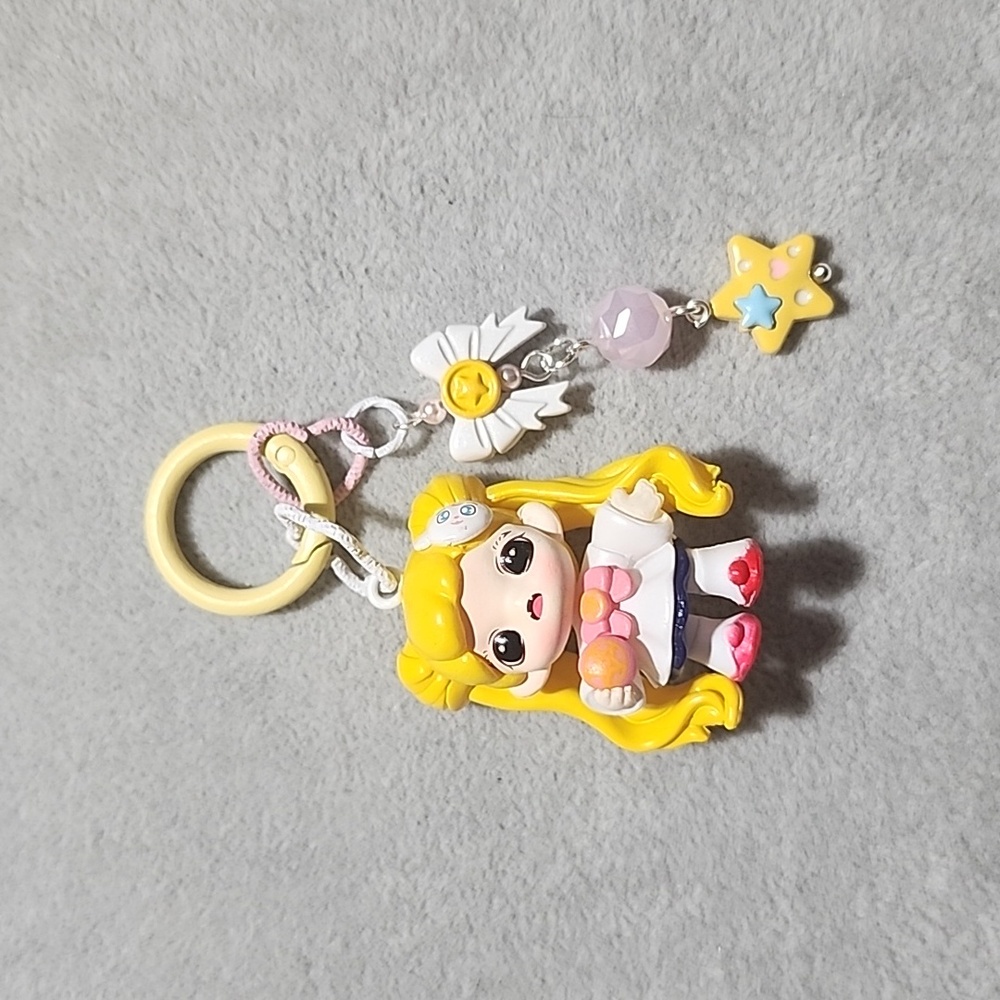 Sailor Moon Cute Yellow and Pink  Keychain Bag Charm Gift